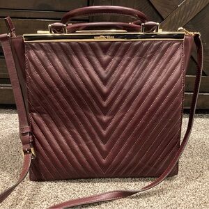 Michael Kors Merlot Leather Top Zip Tote Bag